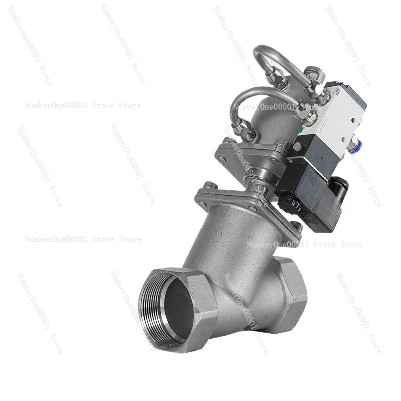 304 Stainless Steel Y Type Pneumatic Actuated Solenoid Valve DN20 DN40 DN50 for Steam Water