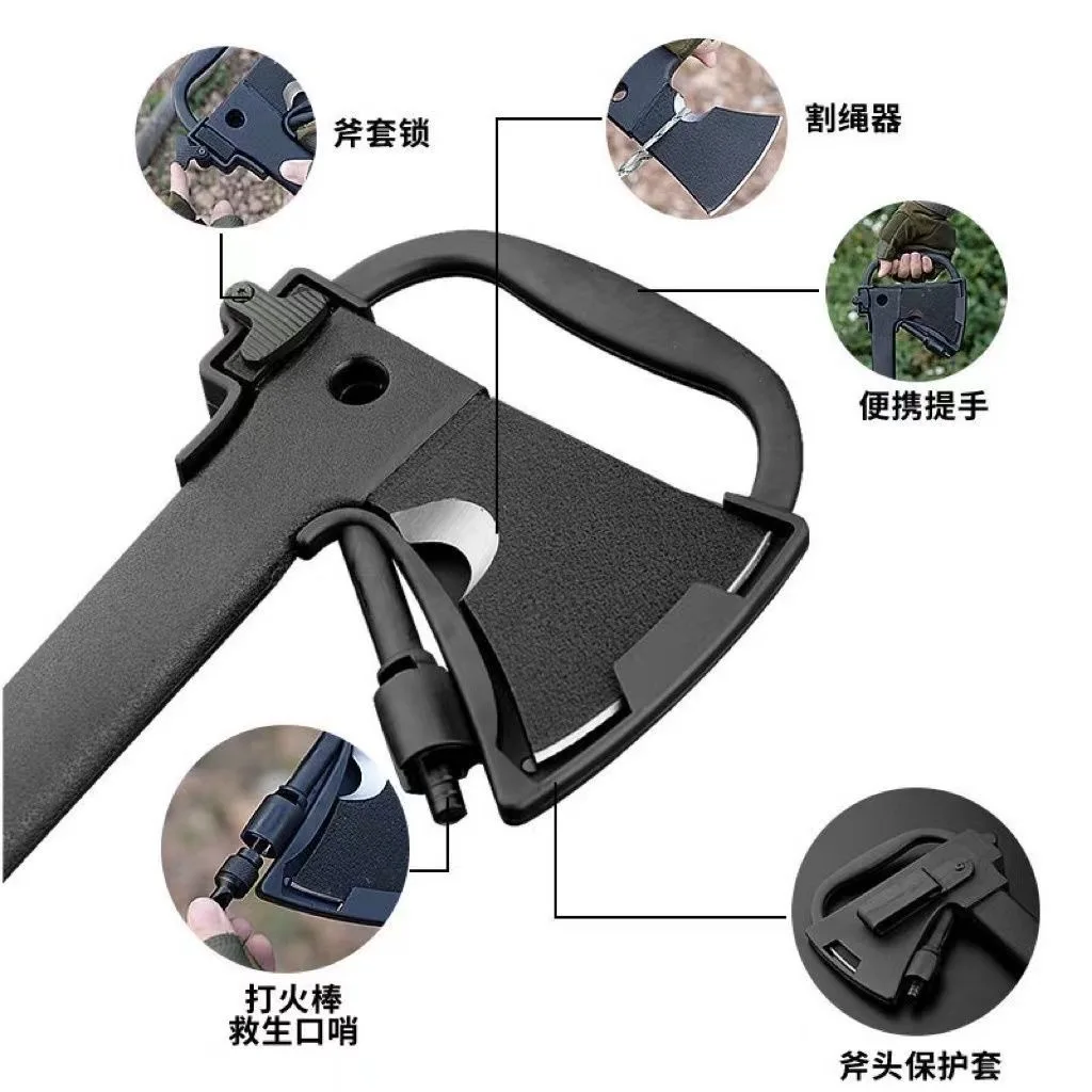 

Outdoor Multifunctional Tactical Axe with Saw Camping Equipment Mountain Axe Multi-purpose Logging Axe