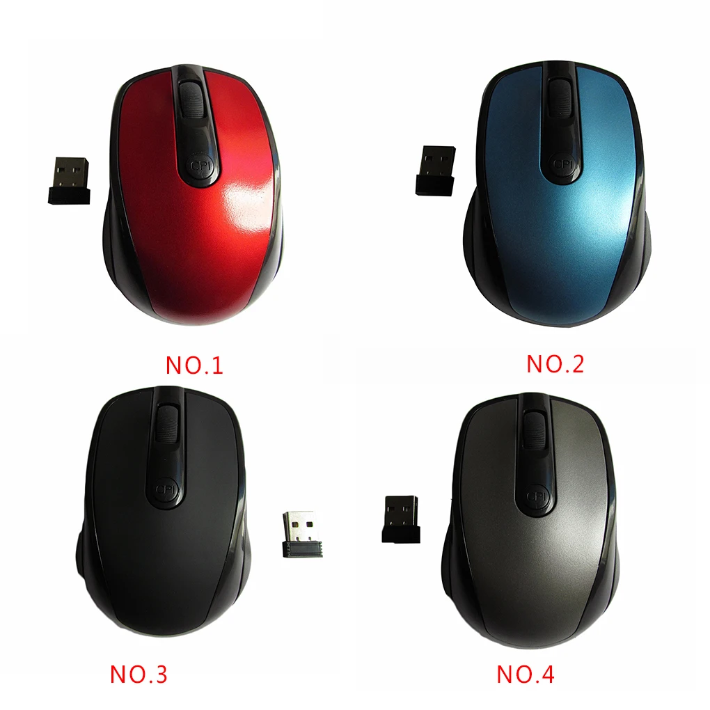 2 4Ghz Wireless Mouse 1600DPI Adjustable Home Office Computer Game Optical Gaming Cordless Mice