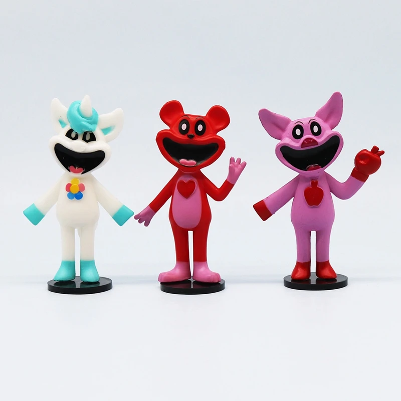 Figurines de jeu d'anime pour enfants, créatures souriantes, figurine d'acrtion animale, catnap, catnat, modèle de collection, jouet effrayant, 6 pièces