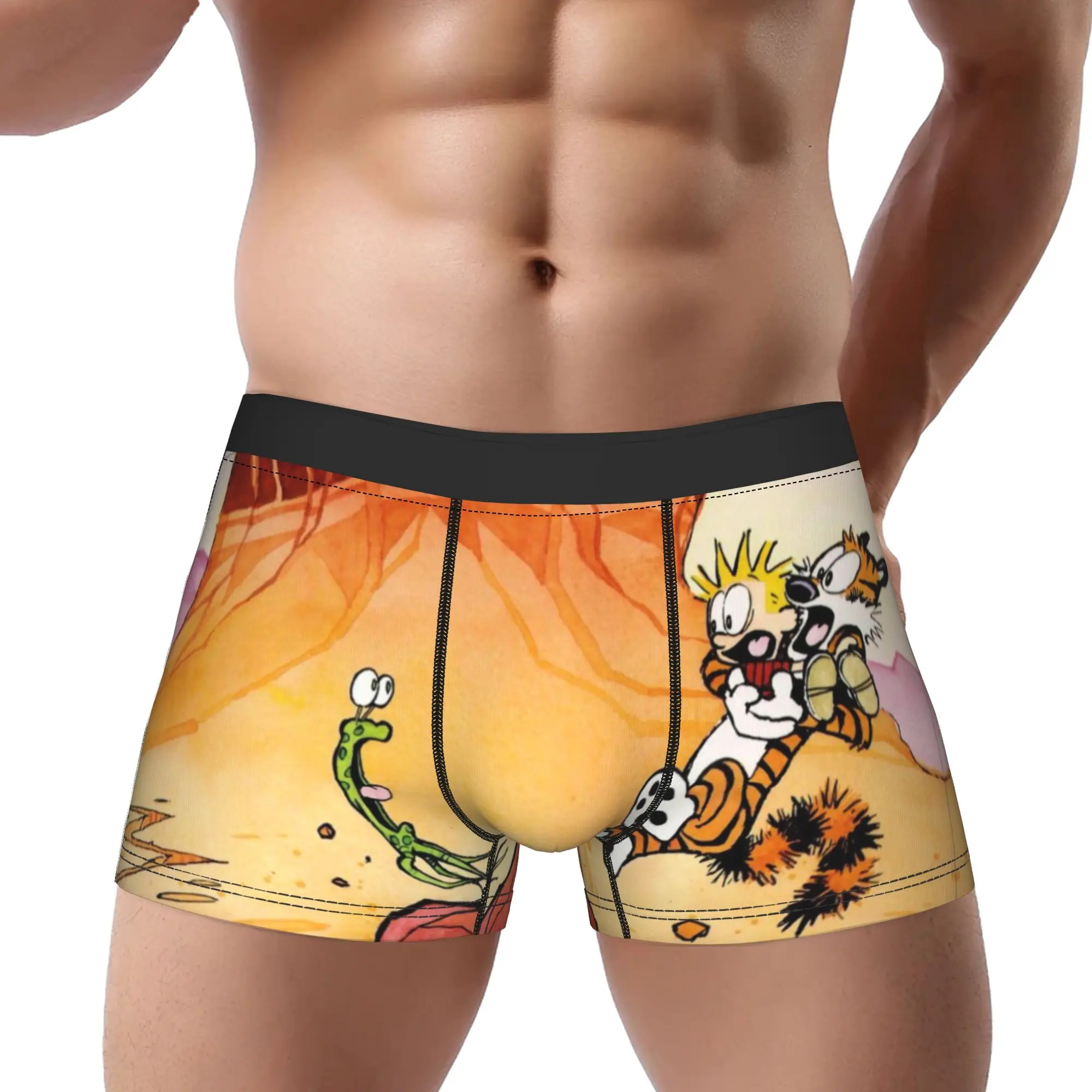 Calvin and Hobbes Underpants Calzoncillos transpirables Ropa interior para hombre Pantalones cortos estampados Calzoncillos tipo bóxer