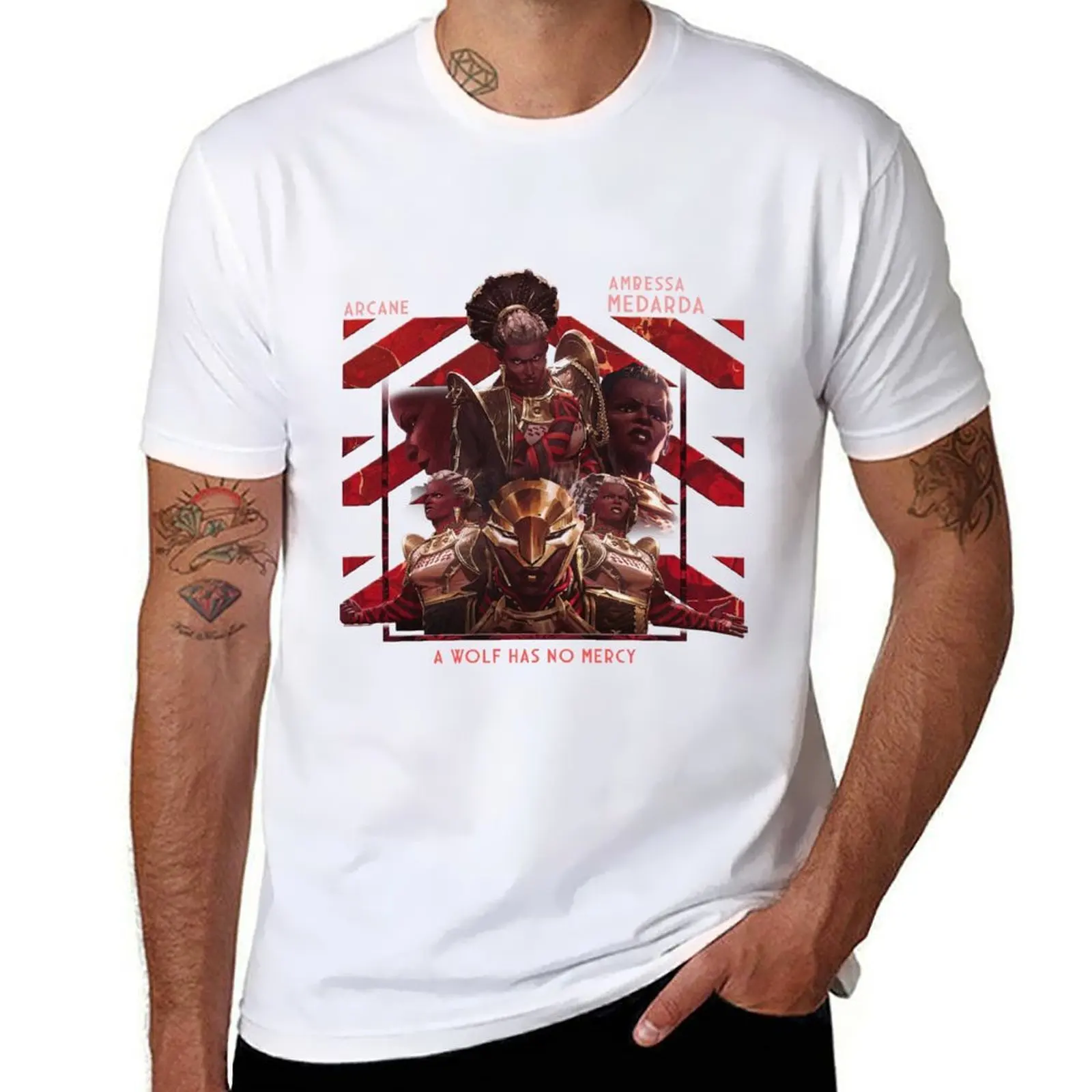 

Ambessa Medarda A Wolf Has No Mercy Arcane T-Shirt funny t shirts cotton man t shirts for men T-Shirt