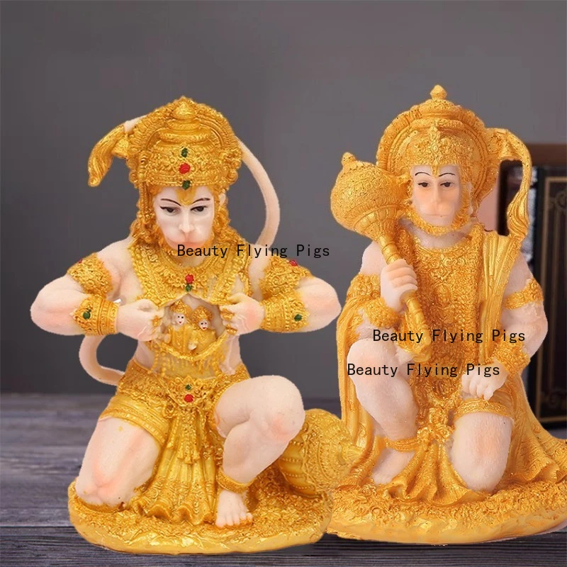 Indian Hanuman Statue Ornament Home Resin Statue Creative Gift Giving Crafts Religious Supplies Desktop Ornament
