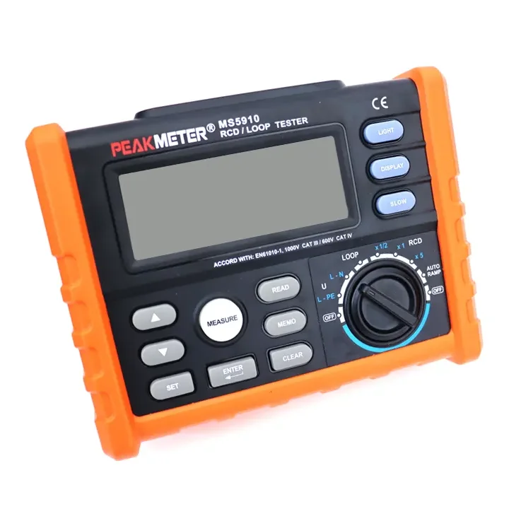 Peak Meter MS5910 Digital Multimeter Loop Resistance Tester RCD Test Equipment for Electrical Engineering