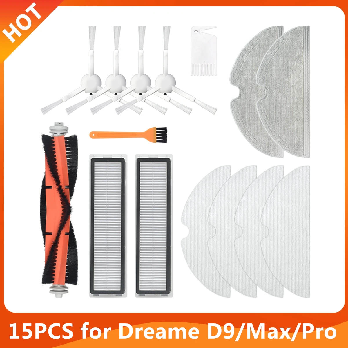 For Xiaomi mijia Dreame D9 Accessories Spare Parts For D9 Max Pro / L10 PRO Vacuum Cleaner Replacement Cleaning Brush Wipes