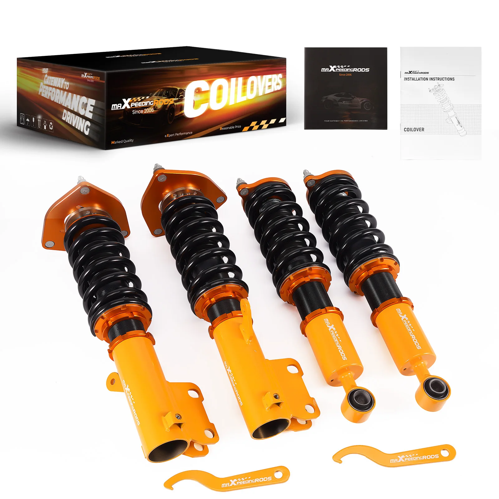Front + Rear Front + Rear Coilovers Suspension Shocks For Mitsubishi Eclipse 2000-2005 Adj Height Struts Suspension Kit