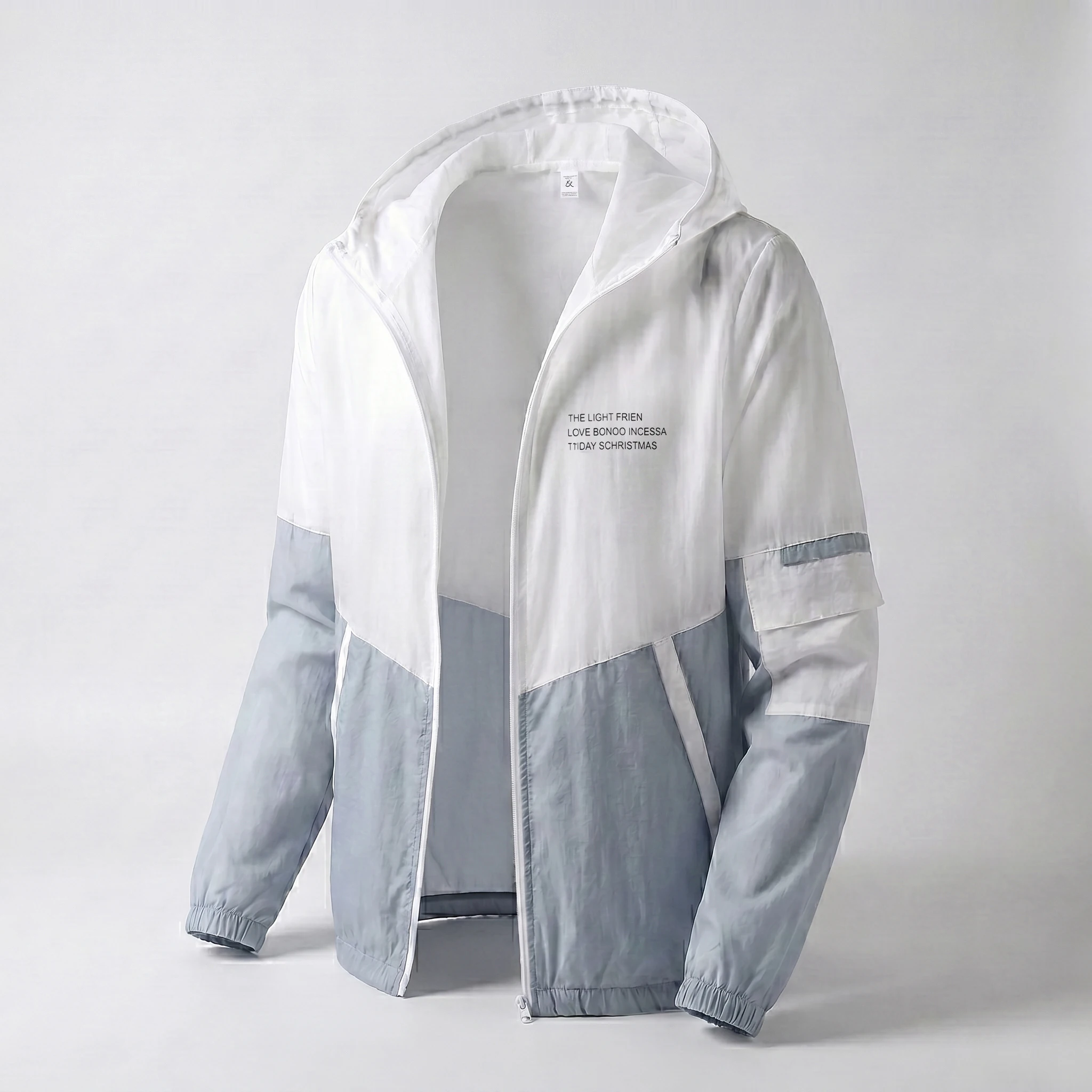 UPF50+ Sun Protection Jacket Men Striped Hooded Ultra Light Plus Size Windbreaker Summer Skin Coat Casual Outwear Sports Wear
