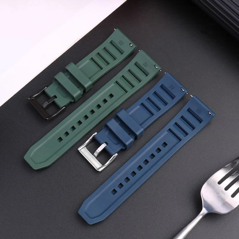 High Quality Fluorine Rubber Watch Strap for Mido Casio Citizen Tissot Longines Omega Breathable Rubber Watchband 20mm 22mm image 3