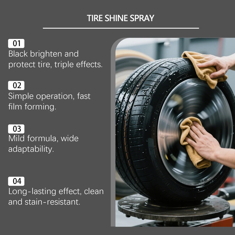 100ml Tire Luster Spray Tire Gloss Spray Cleaning Automobile Tire Decontamination Polishing Refurbishment Gloss Care Agent 2026