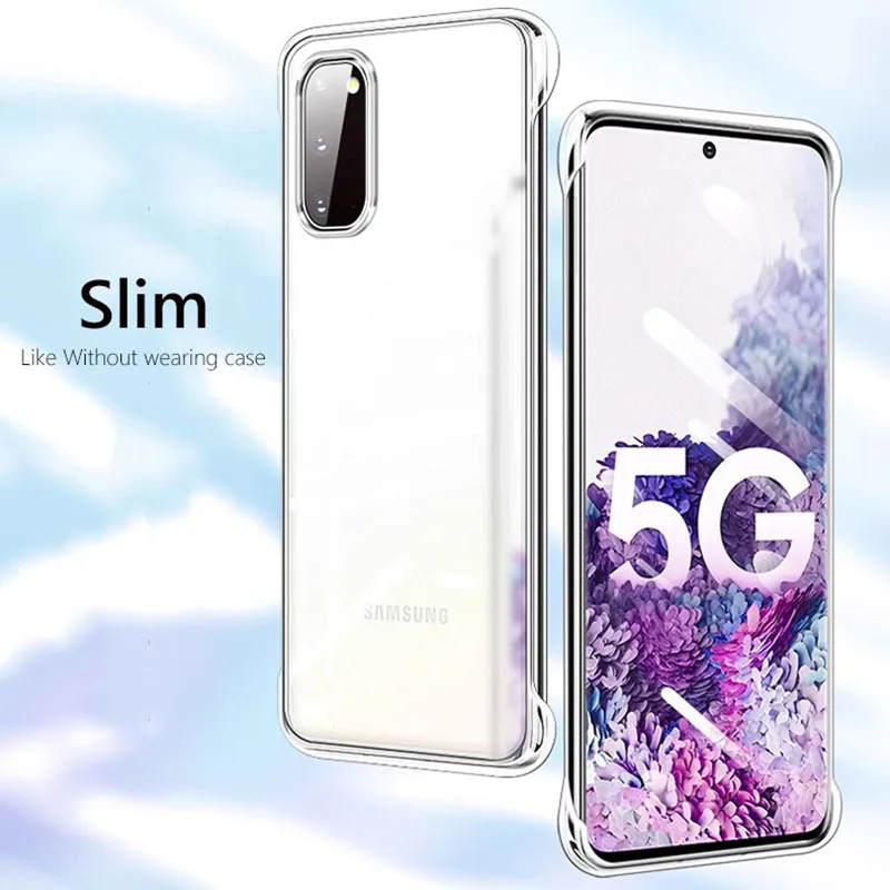 Frameless Clear Hard Back Cover Case On For Samsung Galaxy S20 FE Plus Ultra S20FE ShockProof Coque Phone Cases