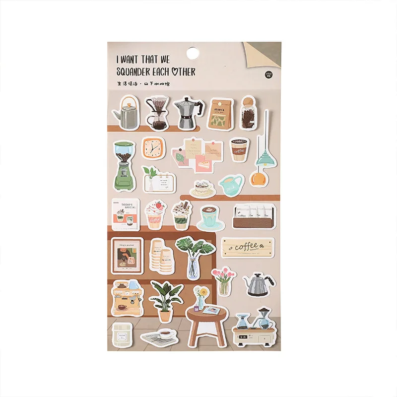 PET Sticker Simple Daily Hand Account Decoration Material Sticker Planner Stickers  Japanese Stationery