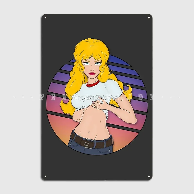 Retro Pinup Blonde Poster Metal Plaque Club Home Cave Pub Design Plates Tin Sign Poster