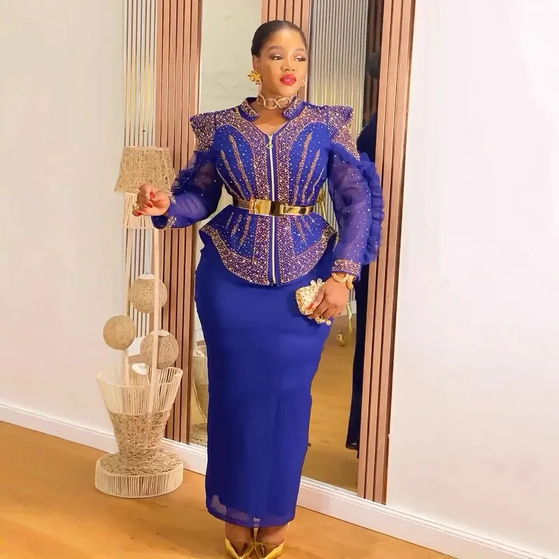 

Plus Size African Party Dresses for Women Dashiki Sequin Christmas Bodycon Long Dress Elegant Muslim Wedding Evening Gowns