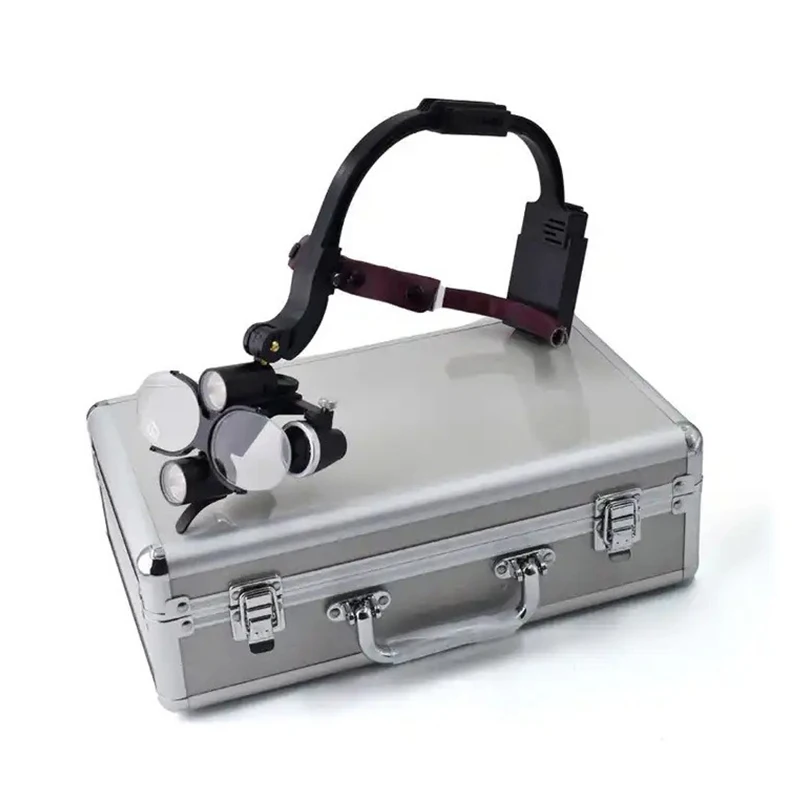 Binocular Dental Loupe Magnification 2.5X 3.5X with LED Light Surgical Headlight for Dentist Medical Lamp
