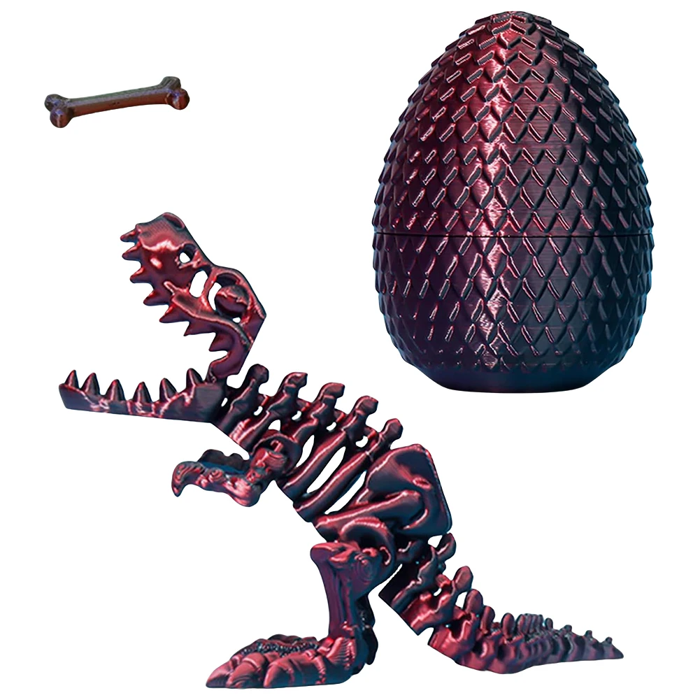 3D Printed Dinosaur Egg Big-mouth Dinosaur Model Articulated Indominus Rex Mystery Crystal Dragon Fidget Toys Articulated Dragon