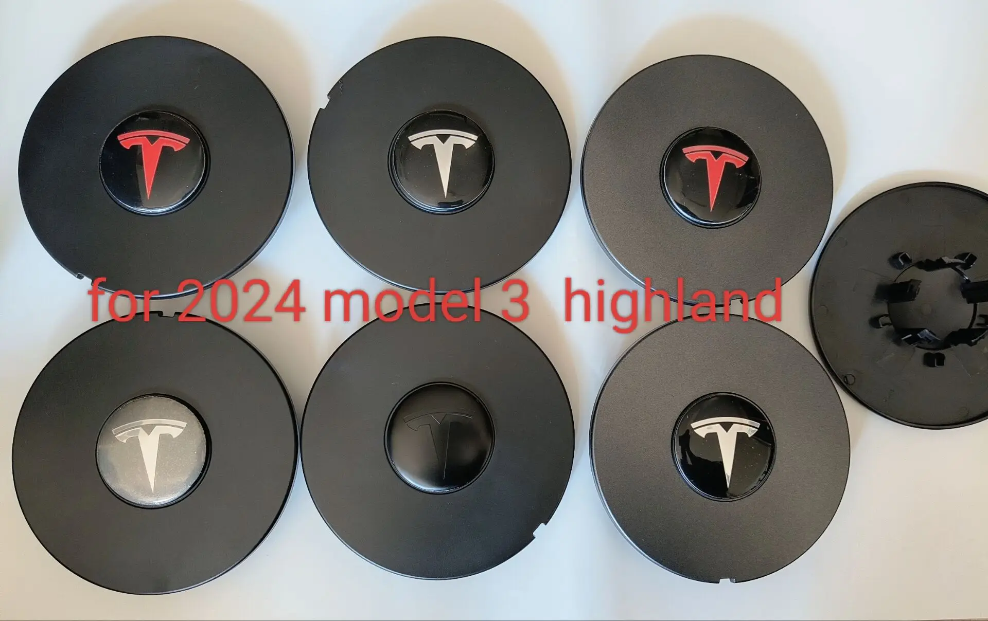 Wheel Hub Caps Center Cover for Tesla18 inch 2024 Model 3 Highland, Wheel Cap Kit Center Cap Lug Nut Covers Modification Hubcaps