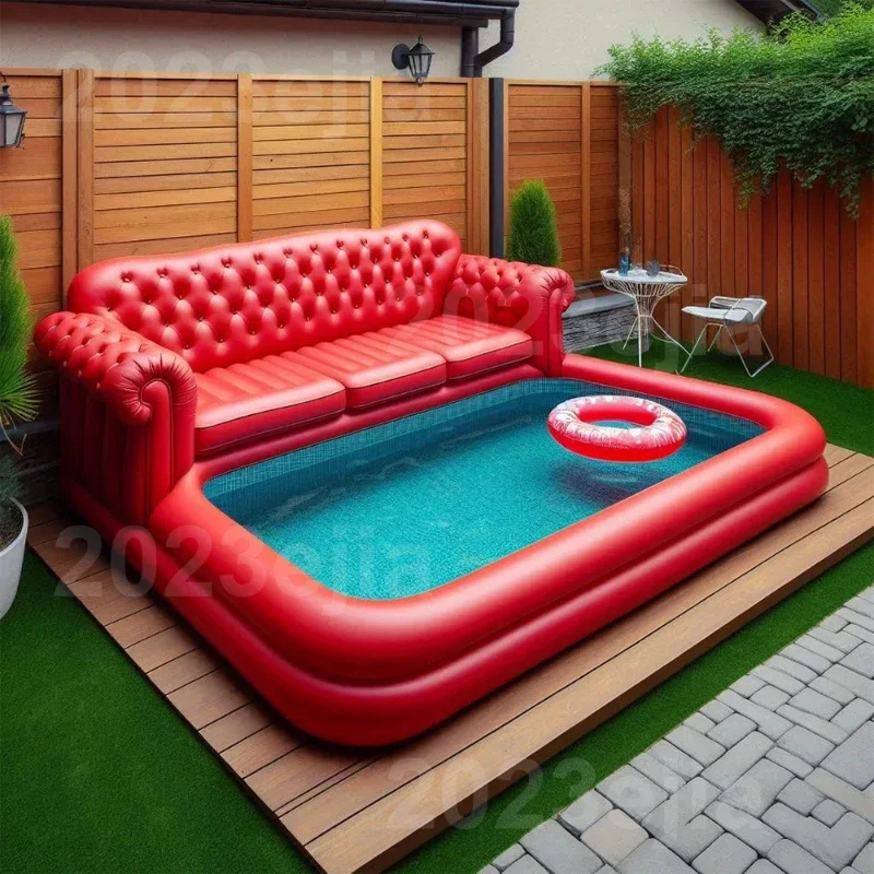 The latest design pool party safety multi-functional sofa shape inflatable pool suitable for family enjoyment