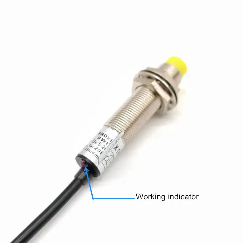 CHUX M12 NPN Non-Flush Type Inductive Proximity Sensor Switch DC 24V 4mm Detect Distance NO/NC Motion Sensors