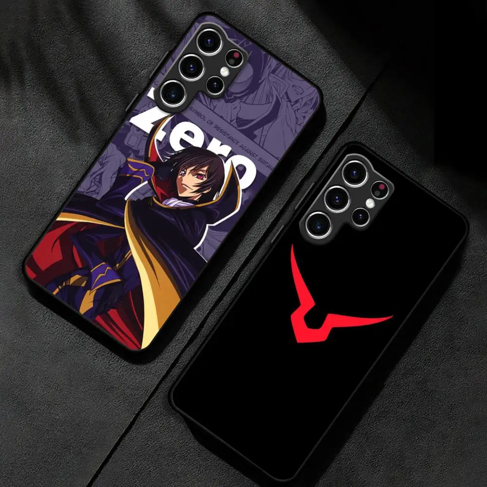 Anime Japanese Code Geass Phone Case For Samsung Galaxy S25 S24 S23 S22 S21 S20 Plus Ultra Note20 Soft Black