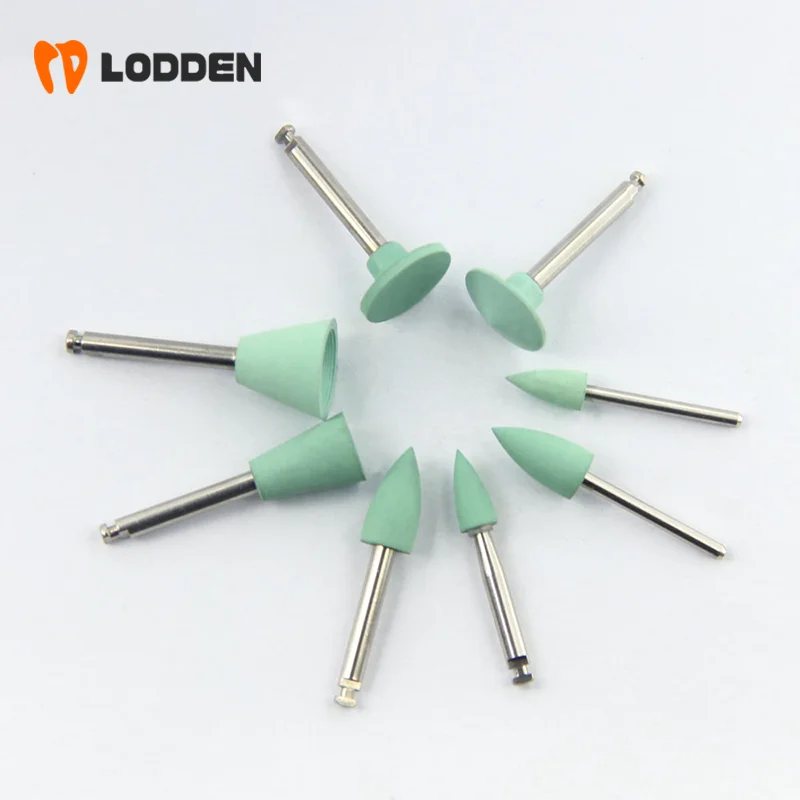 

10pcs/Lot Dental Grinding Heads Teeth Green Fine Silicone Polisher for Low-speed Machine Polishing Brushes Dental Materials