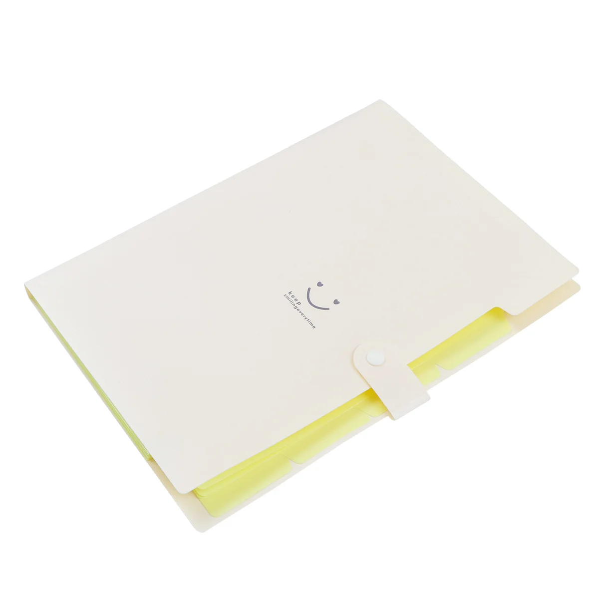 Expanding File Folder A4 Letter Size Snap Closure 5 Pockets Plastic Document Organizer Light Green Accordion Folder For