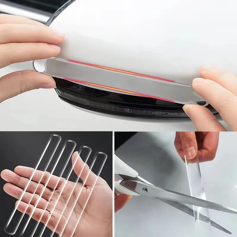 2/4/6/8Pcs Car By Transparent Anti-Collision Protector Bar Stickers Side Edge Protection Guards Rear View Mirror Cover