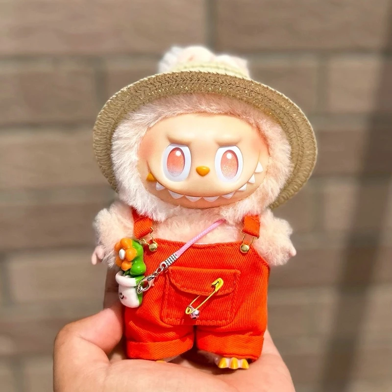 Für Labubu Puppenkleidung Badeanzug Niedliche Hai Hausschuhe 15-17 cm Labubu Brille Strohhut Idol Star Puppen Zubehör Urlaubsgeschenke