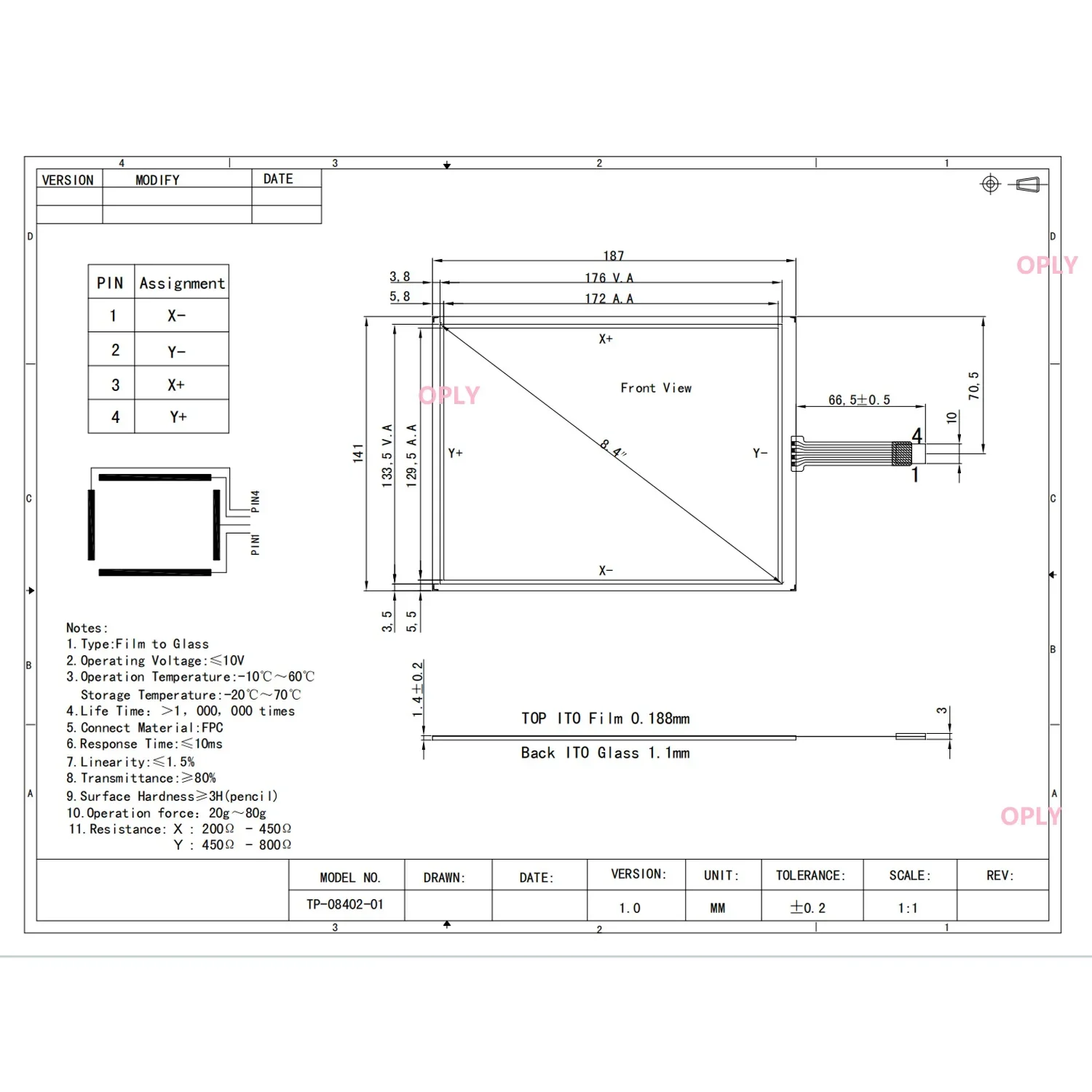 4 Wire 8.4 inch 8.4