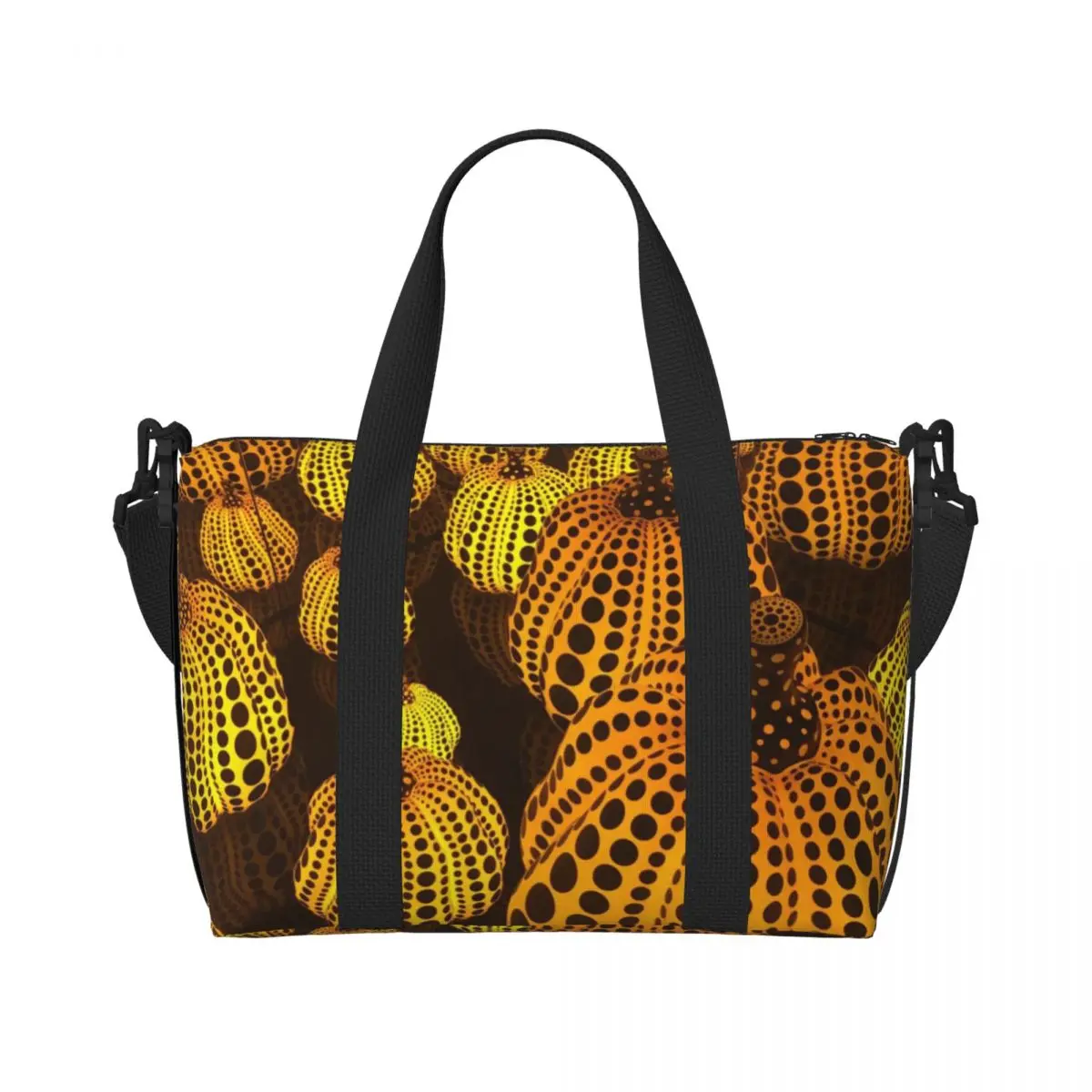 Custom Abstract Art Yayoi Kusama Pumpkin Beach Tote Bag Women Aesthetic Large Compartment Beach Gym Travel Bags