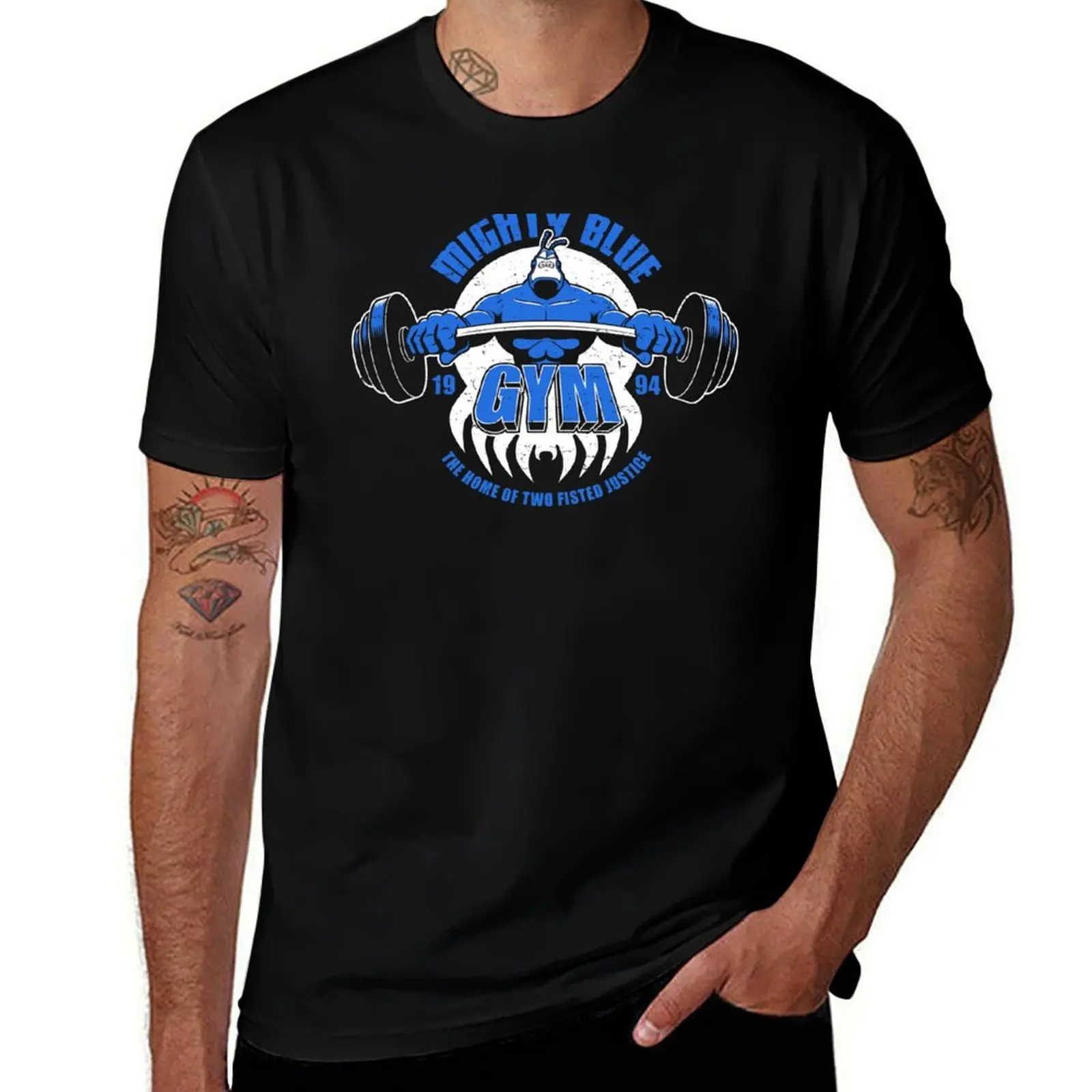 Mighty Blue Gym T-Shirt funny t shirts man T-Shirt