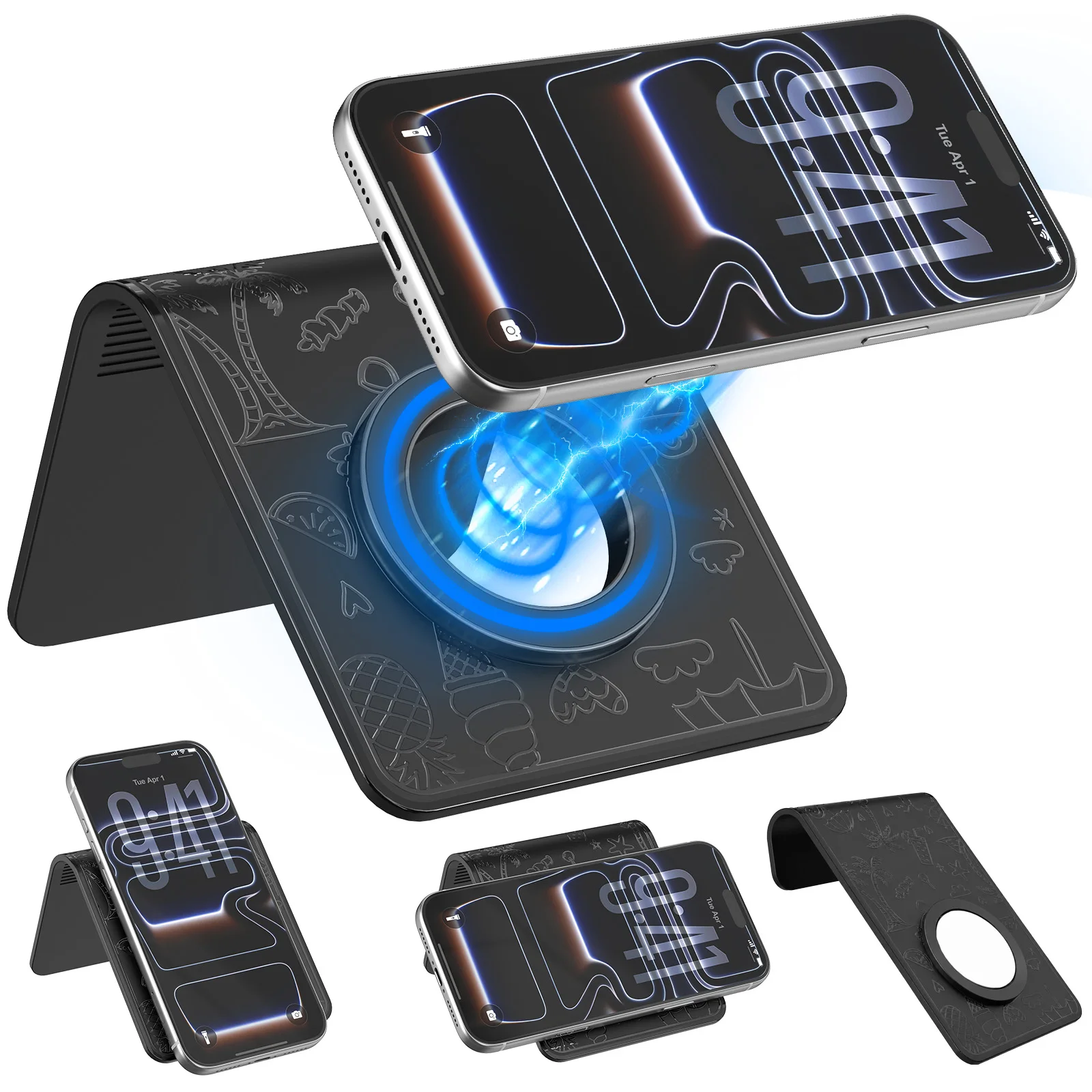 

Magnetic Airplane Phone Holder, Travel Essentials Foldable Phone Stand for MagSafe, Universal Hands-Free Flexible Desk Stand for Plane, Office, Kitchen