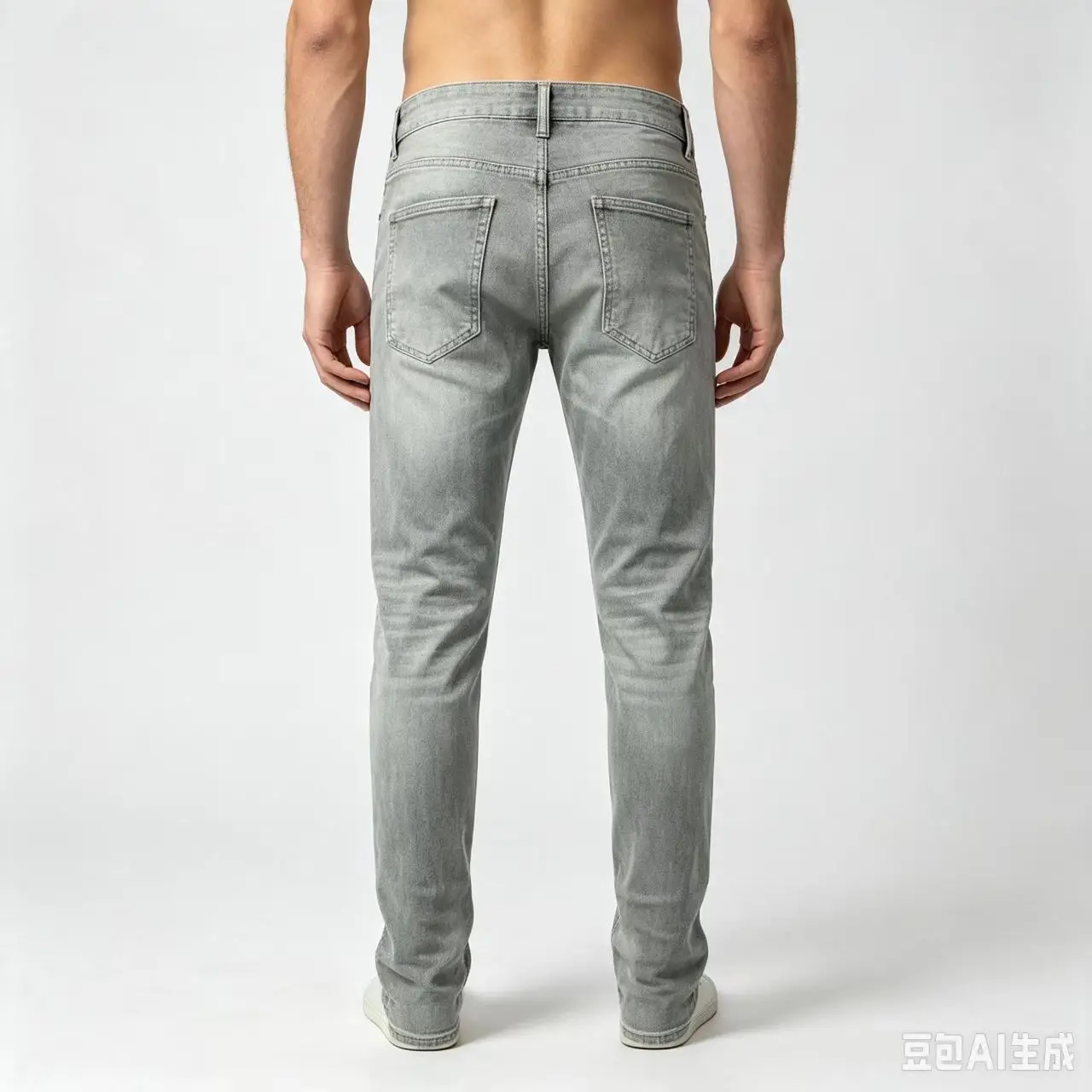 Y2KMen's Light Grey Hip Hop Jeans High Street Fashion Wrinkle Elastic Slimming Water Washed Perforation Patch Hip Hop Brand Pant