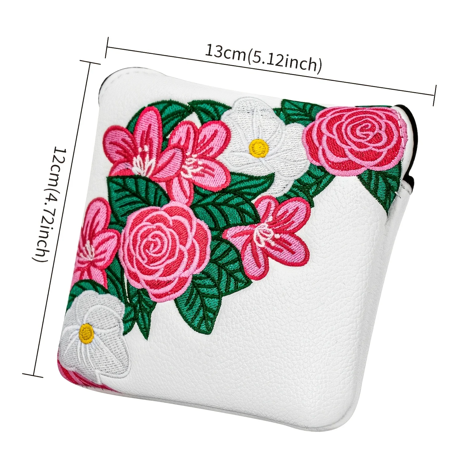 1pc Magnetic PU Golf Putter Cover with Peony Flower Design, Soft Lining & Magnetic Closure Suitable for Most Mallet Putters image 6