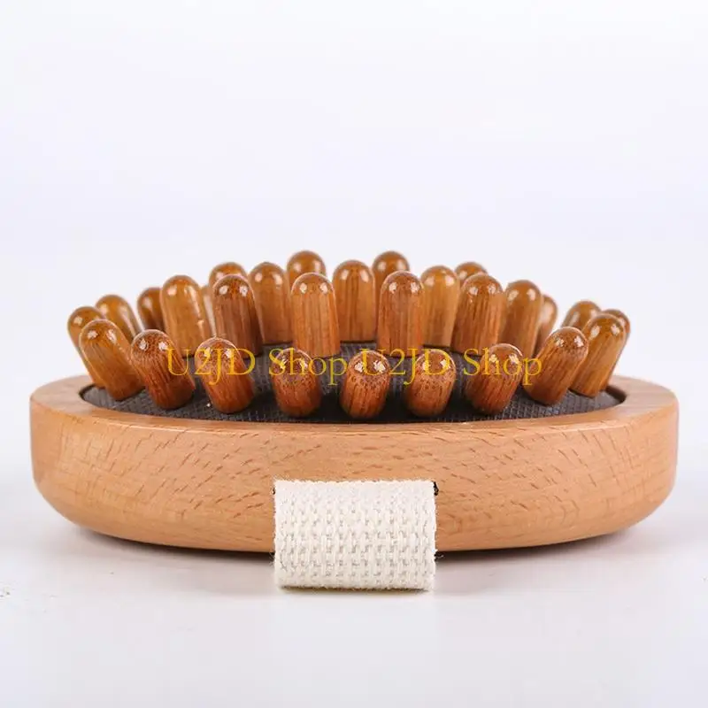 U2JD Bamboo Wooden Massager Body Brush Handheld Anti Cellulite Cleaning Brush Relieve Tense Muscles for Head Scalp Massage To