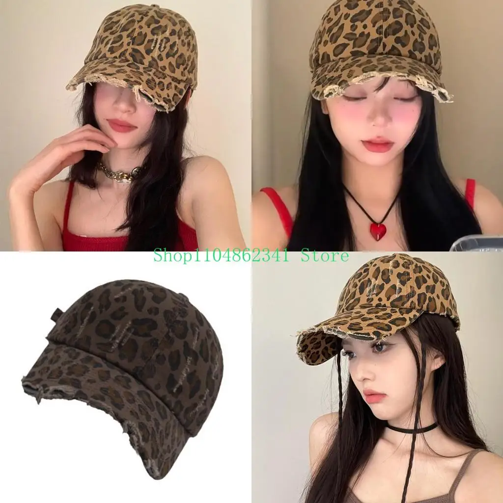 

5asd Vintage Leopard Print Baseball Hat For Women Men Adjustable Distressed Baseball Caps Fashionable And Comfortable