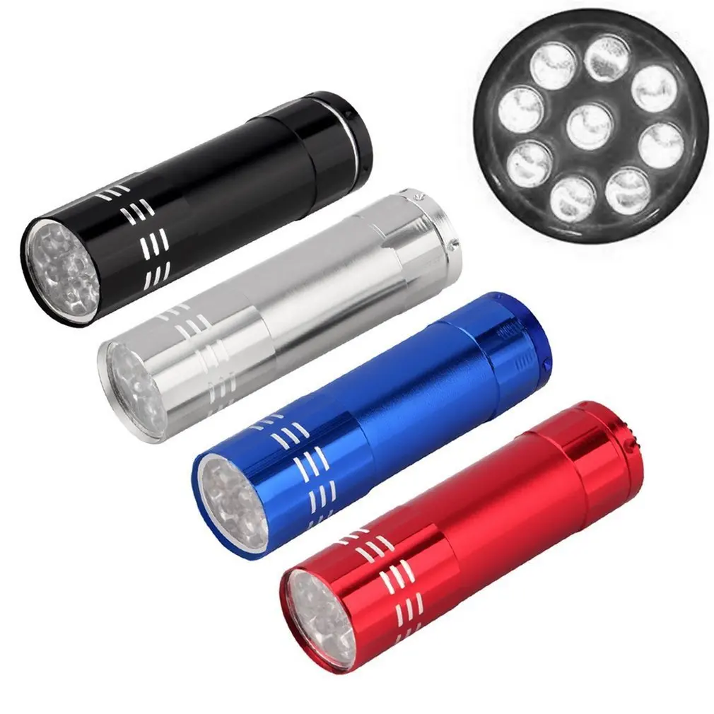 2017 Mini aluminium UV ultrafioletowy 9 LED latarka latarka lampa Penlight V