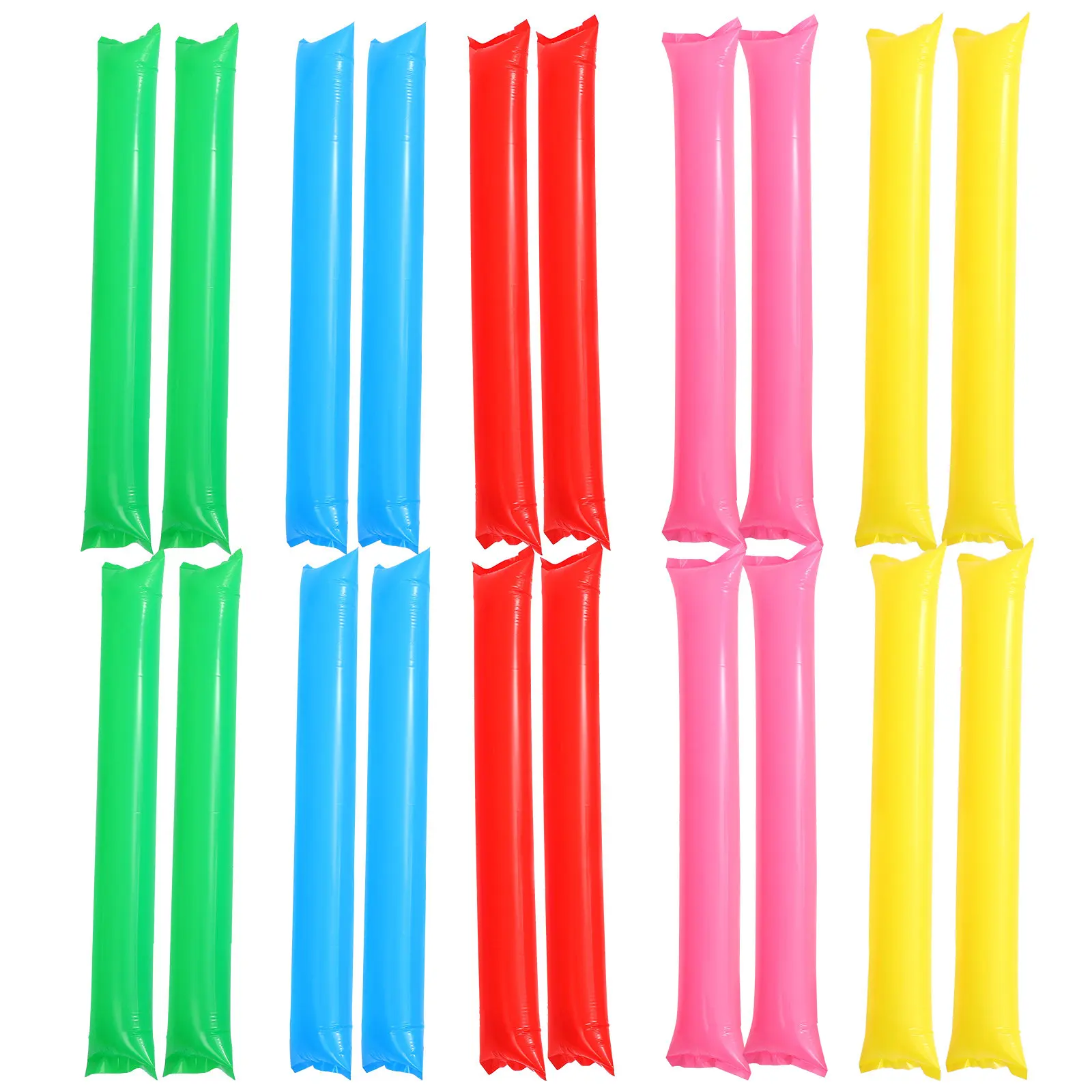 20Pcs Self-Sealing Inflatable Cheering Sticks PVC Noise Makers for Sporting Events Festivals Celebrations Team Spirit Cheer