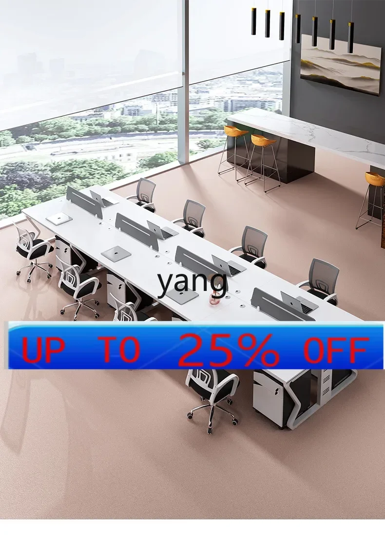 

LMM Large Office Staff Office Desk and Chair Combination Simple Modern Staff Workplace