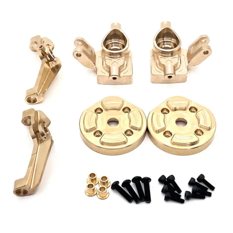 MJX H12Y/H12Y+ RC Car Steering Knuckles C-Hubs Rear Hubs and Gear Cover Counterweights Brass Upgrade Parts for Toy Cars