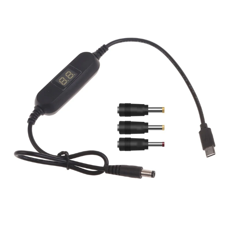 

Регулируемый шнур питания с разъемом USB C на постоянный ток 5,5x2,1 мм, зарядный кабель с 3 коннекторами (2,5x0,7 мм, 3,5x1,35 мм, 4,0x1,7 мм)