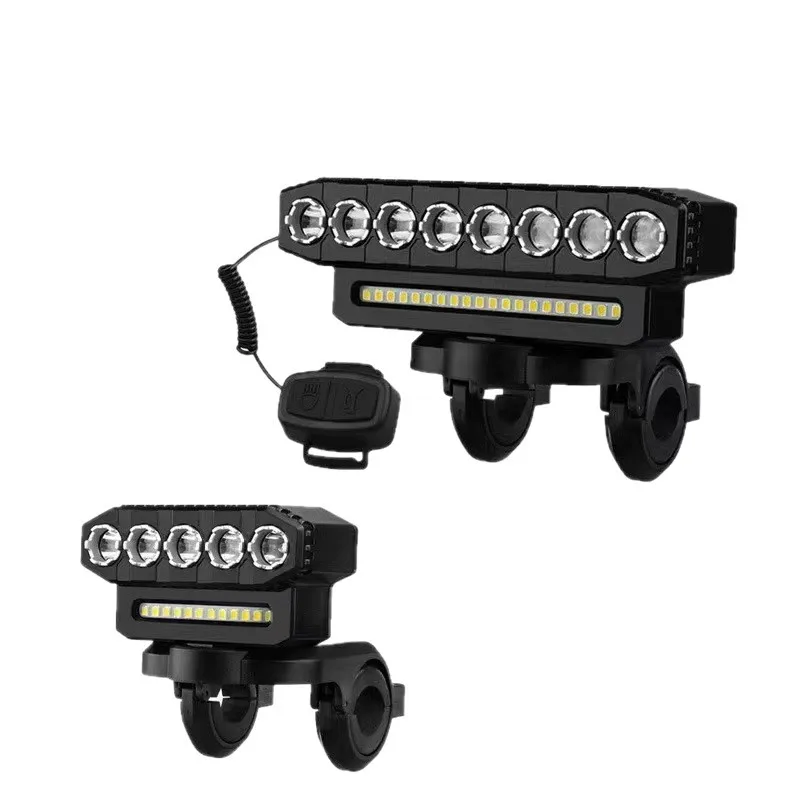 

Мощный 8-светодиодный водонепроницаемый велосипедный фонарь-гудок с большой емкостью, зарядка через USB, горизонтальная установка, ABS-пластик