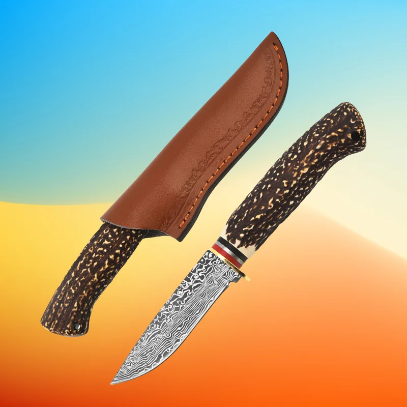 

Outdoor Straight Knife Bone Imitation Handle Knife Multi Functional High Hardness Pocket Fixed Blade Fine Feeling In The Hand