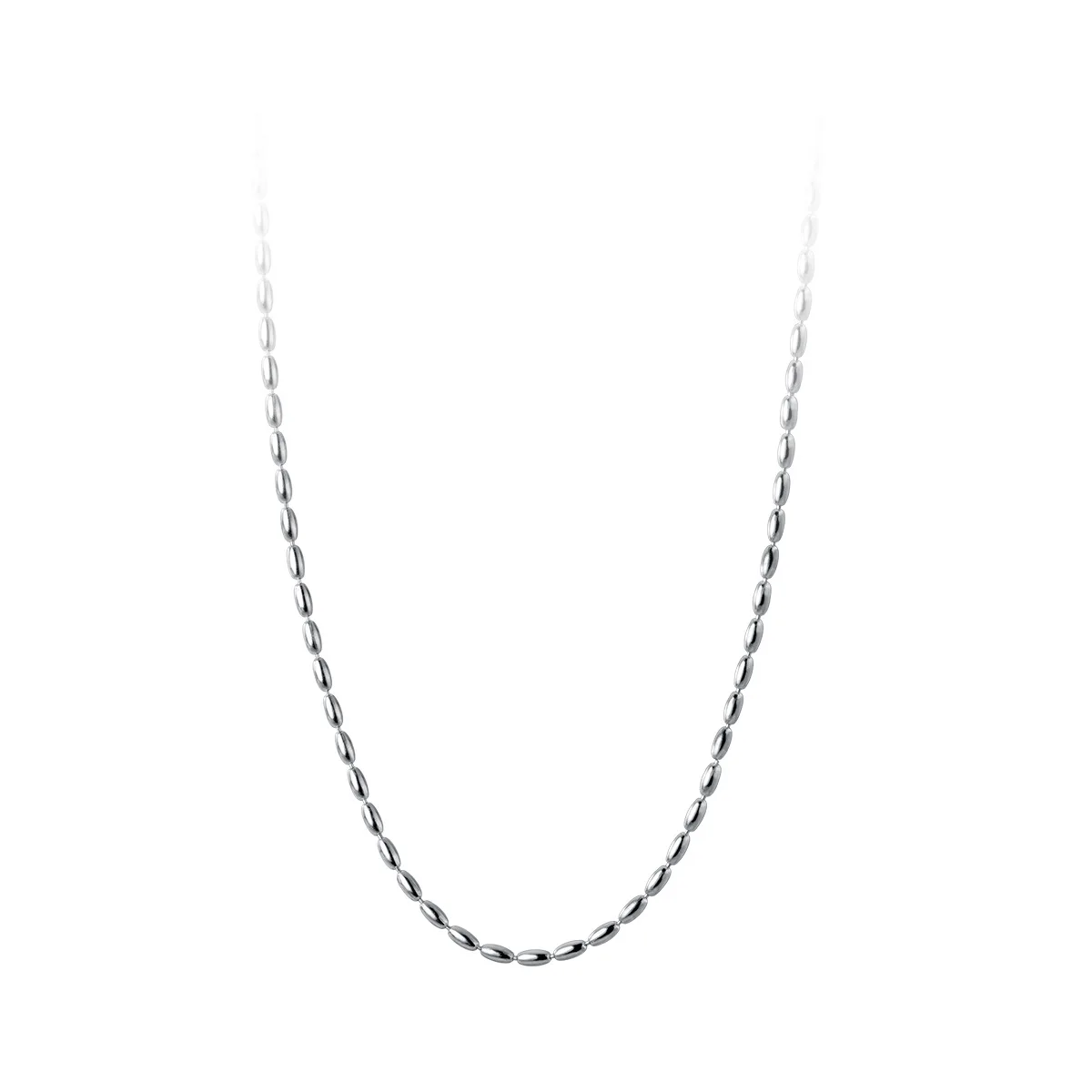 Female Long Bean Necklace For Women On Neck Silver 925 Chain Necklaces Women  Fashion Jewelry Minimalist Rice Grains