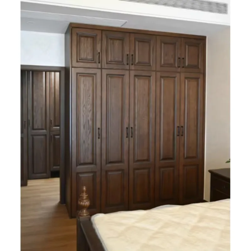 Modern Wooden Cabinet Wardrobe Closet Organizer Durable Bedroom Furniture with MDF Door Clothes Combination Cupboard with Border