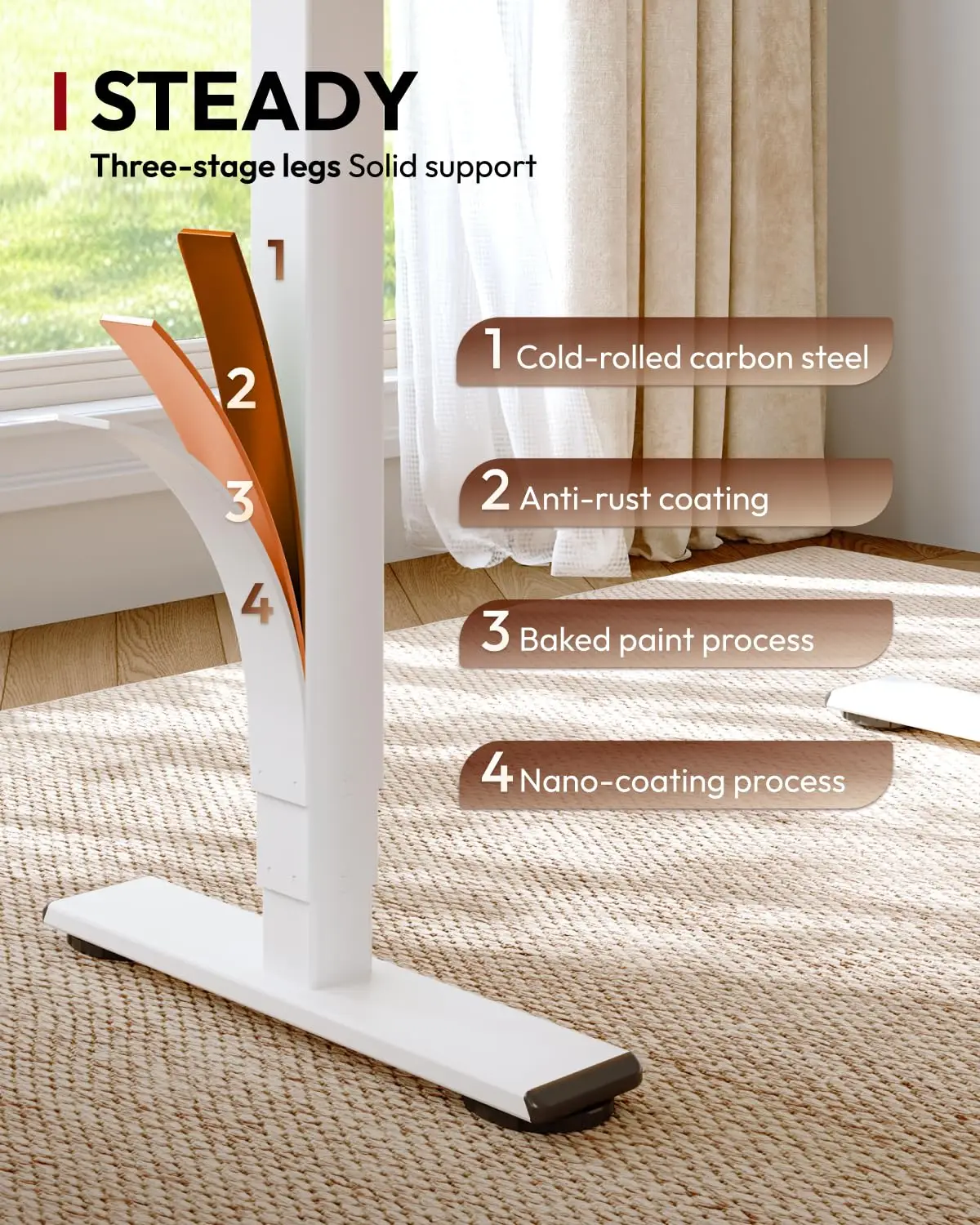 Dual Motor Standing Desk 220lbs Height Adjustable Desk