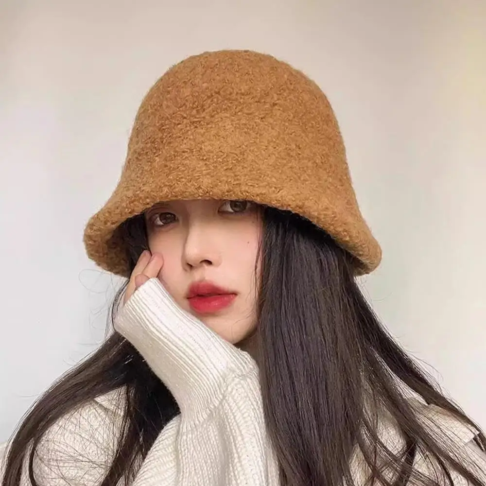 النساء الخريف الشتاء الصوف صياد قبعة بلون الدافئة سميكة أفخم قبعة بحافة القبعات المنغولية في الهواء الطلق Coldproof قبعة قبعة #1