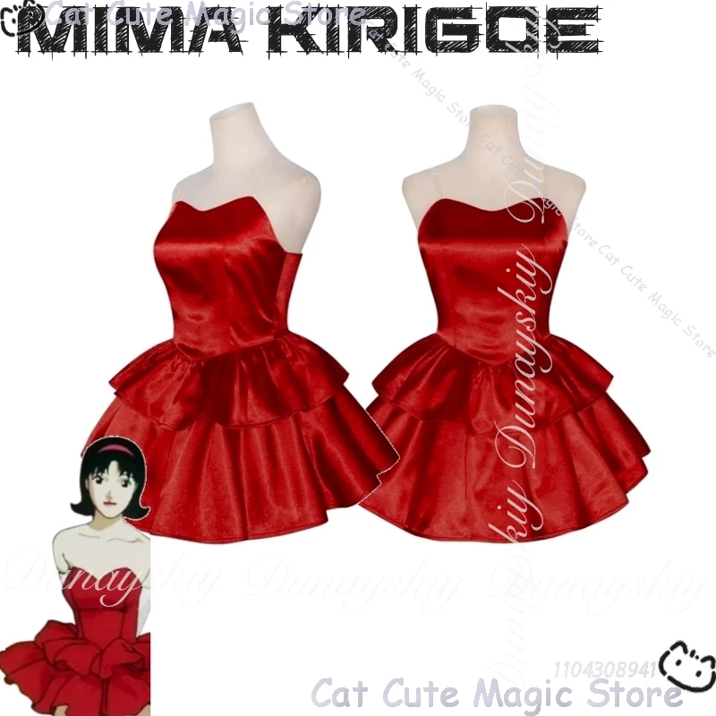 الكمال الأزرق أنيمي ميما كيريجو تأثيري مجموعة CHAM المعبود المغني شعر مستعار قصير مع فستان أحمر حفلة الهالوين كوس الزي مجموعة