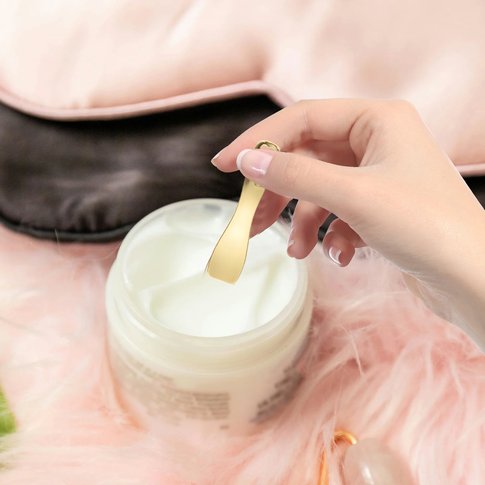 Cuchara para crema de ojos, aplicador de mascarilla Facial de aleación de Zinc de 2,36 pulgadas para masaje de ojos, herramienta para el cuidado de la piel, alivia la fatiga, cuidado de la piel de Metal, 3 uds.