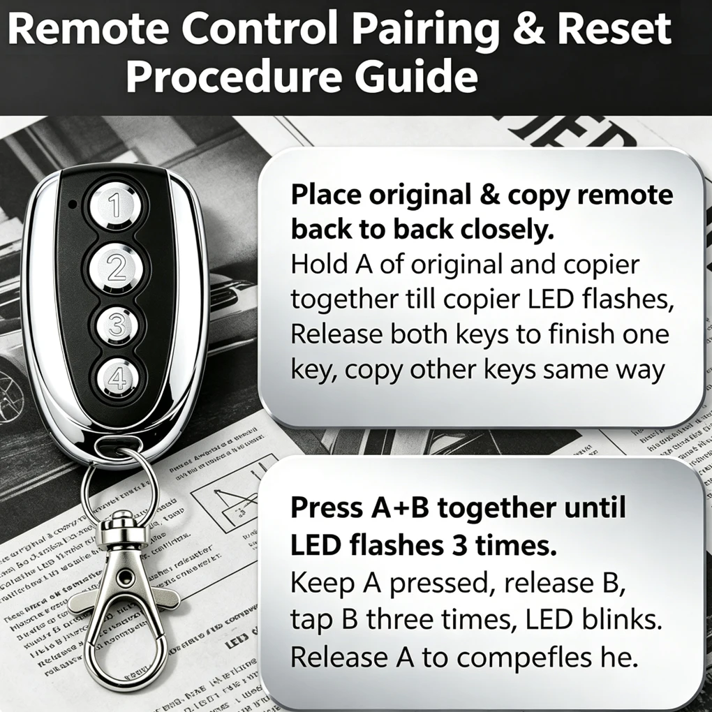 Cloning and Replication Machine 433.92Mhz Fixed Learning Code Cloning Electric Garage Door Wireless Remote Control