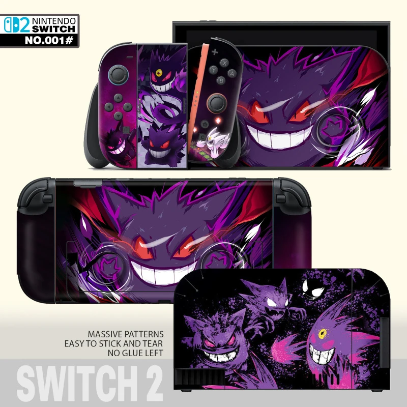 Anime Cartoon Genger Protector Sticker Skin for Nintendo Switch 2/Switch/OLED Chiikawa Joy-con Controller Vinyl
